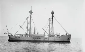 Reef Prints: Light ship, 1914. Creator: Bain News Service