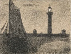 Honfleur Prints: The Lighthouse at Honfleur, 1886. Creator: Georges-Pierre Seurat