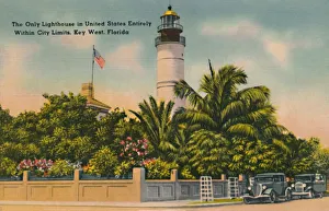 Key West Gallery: The Only Lighthouse in United States Entirely Within City Limits, Key West, Florida, c1940s
