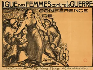 Womens Suffrage Prints: Ligue des femmes contre la guerre, 1922. Creator: Larivière, Pierre (1883-1932)