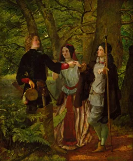 Pre Raphaelite Prints: As You Like It - Act IV Scene I - Rosalind Tutoring Orlandoin the Ceremony... 1850