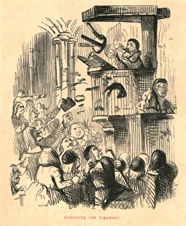 The Comic History Of England Gallery: Something like Argument, 1897. Creator: John Leech
