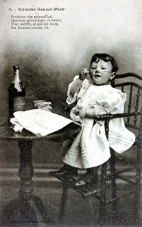 Imitation Prints: Like Grandather, French Postcard, c1900