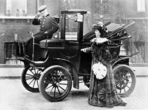 Emilie Charlotte Langtry Prints: Lillie Langtry modelling a sable motoring coat