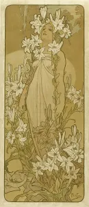 Mucha Prints: The lily (From the Series Flowers), 1898. Creator: Mucha, Alfons Marie (1860-1939)