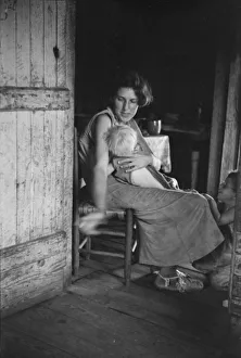 Childcare Collection: Lily Rogers Fields and children. Hale County, Alabama, 1936. Creator: Walker Evans