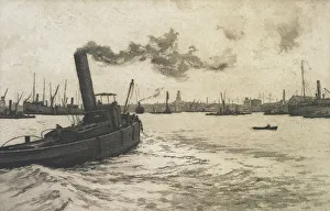 Tugboat Prints: Limehouse, before 1920? Creator: Charles Henry Baskett