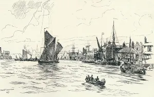 Studio Volume 3 Prints: From Limehouse Pier, 1873, (1894). Artist: Herbert Menzies Marshall