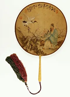 Plum Blossom Prints: Lin Hejing Feeding a Crane in a Plum Grove, China, Qing dynasty (1644-1911), 1908