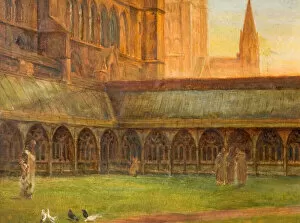Cloister Gallery: Lincoln Cathedral - The Cloisters, 1880. Creator: Edward R Taylor