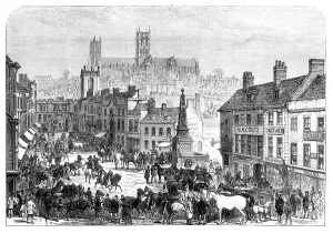 High Street Prints: Lincoln Horse Fair, 1870. Creator: Unknown