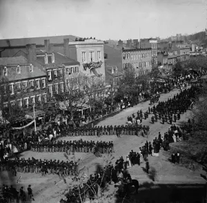 Lincoln's funeral on Pennsylvania Ave., 1865 April 19. Creator: Unknown Lincoln's funeral on Pennsylvania Ave., 1865 April 19. Creator: Unknown