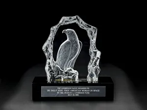 Hayes Prints: Lindbergh Eagle Award presented to Sally Ride, 1985. Creator: Malcolm & Hayes