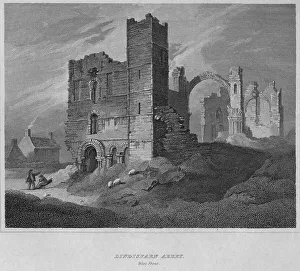 Holy Island Prints: Lindisfarne Abbey. West Front, 1814. Artist: John Greig