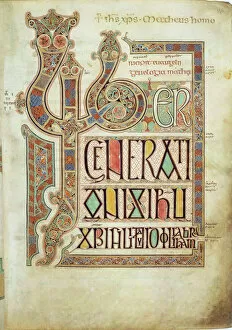Medieval Art Gallery: The Lindisfarne Gospels, 715-721