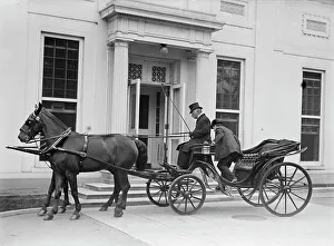 Lindley M. Garrison, Secretary of War, Getting Out of Carriage, 1913. Creator: Harris & Ewing. Lindley M. Garrison, Secretary of War, Getting Out of Carriage, 1913. Creator: Harris & Ewing