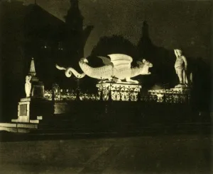 Muller Prints: The Lindwurm Fountain, Klagenfurt, Austria, c1935. Creator: Unknown