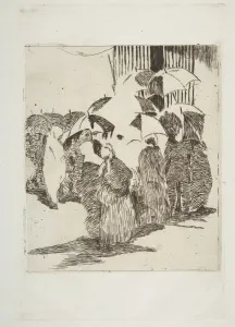Line in front of the Butcher Shop, 1870-71. Creator: Edouard Manet