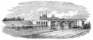 Steam Locomotives Prints: The Line at Peterborough, 1850. Creator: Unknown