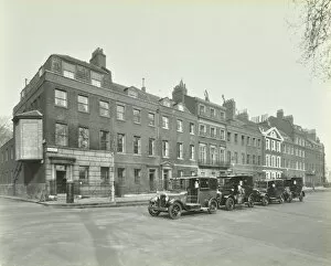 Greater London Council Gallery: Line of taxis, Abingdon Street, Westminster, London, 1933