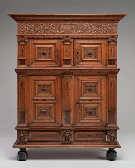 Woodwork Prints: Linen Cupboard (Kast), Netherlands, 1630 / 50. Creator: Unknown