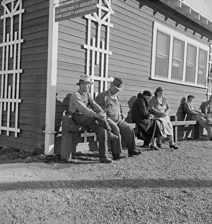 Dole Office Prints: Lineup outside of Farm Security Administration grant office early in the morning