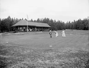 Club House Prints: On the links, Hotel Champlain, Bluff Point, N.Y. between 1900 and 1910. Creator: Unknown