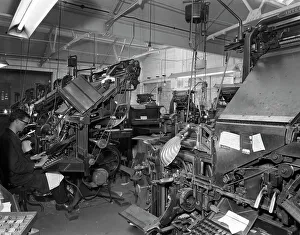 Mexborough Prints: Linotype machine room at a printing company, Mexborough, South Yorkshire, 1959. Artist