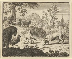 The Lion Allows a Fight Between the Wolf and Renard, 1650-75