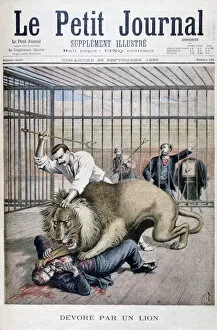 Images Dated 4th May 2007: Lion attack, 1895. Artist: Henri Meyer