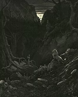 Hungry Collection: A lion came, gainst me as it appear d, c1890. Creator: Gustave Doré