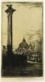 Maclaughlan Donald Shaw Prints: Lion Column, Venice, 1899. Creator: Donald Shaw MacLaughlan