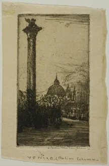 Maclaughlan Donald Shaw Prints: Lion Column, Venice, 1900. Creator: Donald Shaw MacLaughlan