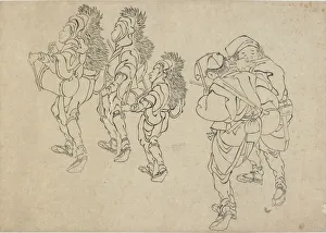 The Lion Dance, late 18th-early 19th century. Creator: Hokusai The Lion Dance, late 18th-early 19th century. Creator: Hokusai