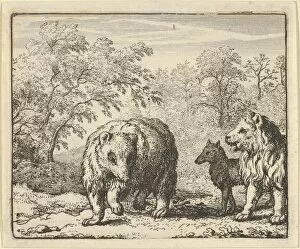 Murdered Gallery: The Lion Frees the Bear and the Wolf, 1650-75. Creator: Allart van Everdingen