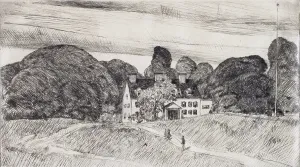 Frederick Childs Hassam Prints: The Lion Gardiner Manor, 1923. Creator: Frederick Childe Hassam