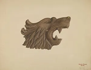 Clayton Clements Prints: Lion Head, c. 1939. Creator: Clements Clayton