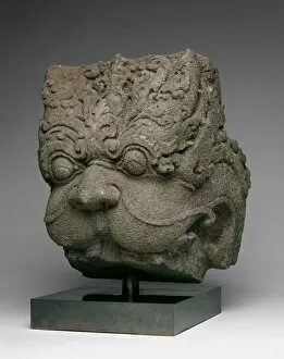 Andesite Collection: Lion-Headed Demon (Kala), 9th century. Creator: Unknown