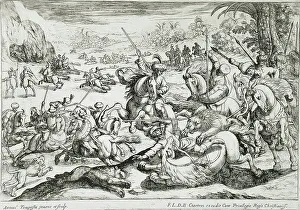 Lion Hunting Prints: A Lion Hunt, 16th century. Creator: Antonio Tempesta