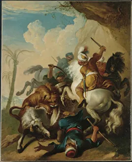 Lion Hunting Prints: Lion hunting, between 1801 and 1900. Creator: Unknown