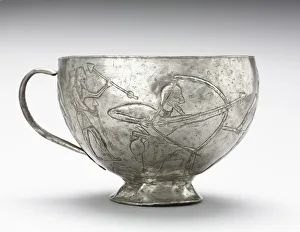 Repousse Gallery: Lion Hunting Cup, 1100-1000 BC. Creator: Unknown