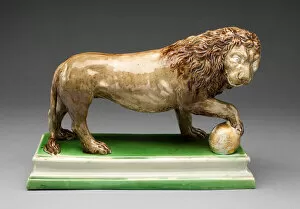 Lion (One of a Pair), Staffordshire, c. 1785. Creator: Staffordshire Potteries
