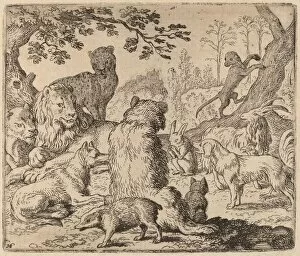 Anthropomorphism Collection: The Lion Orders a Mass Assault on Reynard, probably c. 1645 / 1656