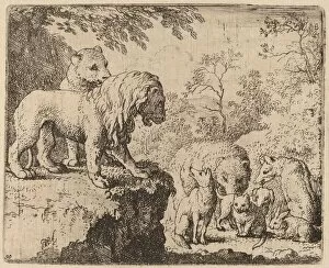 Anthropomorphic Collection: The Lion Pardons Reynard before the Other Animals, probably c. 1645 / 1656