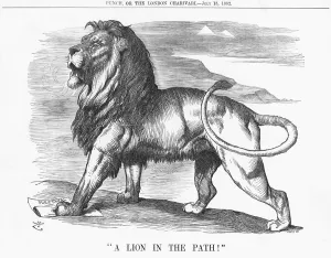 A Lion in the Path!, 1882. Artist: Joseph Swain