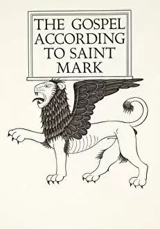 Disciple Gallery: Lion of St Mark, 1931, (wood engraving)