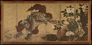 Lions, 1668. Creator: Sekkei Yamaguchi (Japanese, 1644-1732)