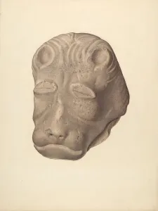 Lions Head (one of pair), c. 1940. Creator: Edward DiGennero