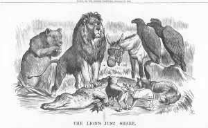 Crocodile Prints: The Lions Just Share, 1882. Artist: Joseph Swain