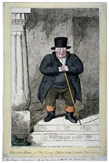 Rotund Prints: One of the Lions - or the living statue at the London Museum, 1817